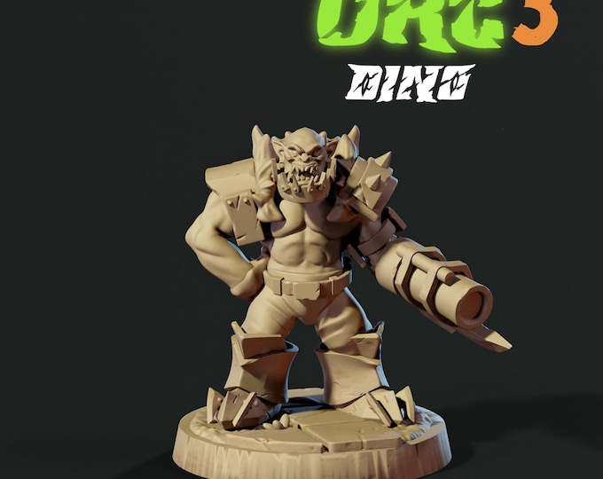 Orc Grenade Launcher 32mm/28mm (DinoWorld) Dinosaur Miniatures | RPG Set | Scifi 3D Print | Wargaming Gift | Tabletop Game Set