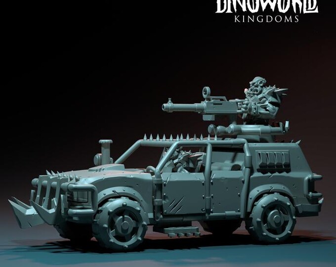 Orc Explorer Truck 32mm/28mm (DinoWorld) Dinosaur Miniatures | RPG Set | Scifi 3D Print | Wargaming Gift | Tabletop Game Set