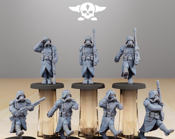 GrimGuard Marching Poses 32mm/28mm (StationForge) RPG Set | 3D Print Scifi | Tabletop Game Set | Wargaming Gift | RPG Gifts