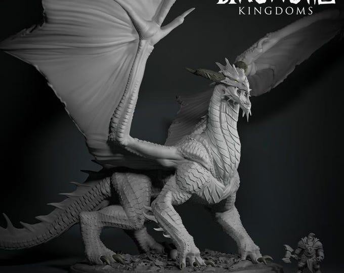 Red Dragon Master 32mm/28mm (DinoWorld) DnD 5E Gift | Fantasy Gaming RPG | Wargaming Gift | Tabletop Game Set | 3D Dragon Gift