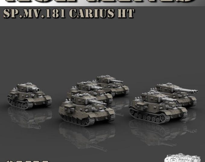 SP.MV.181 Carius Heavy Tank Kit 8mm/6mm (ACEMinis) Tabletop Tank | rpg Set | Scifi Wargaming | Gift for Wargamers | Miniature 3D Prints