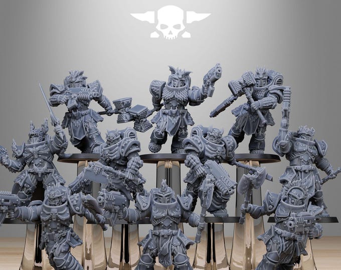Socratis Dragon Knights 32mm/28mm (StationForge) RPG Set | 3D Print Scifi | Tabletop Game Set | Wargaming Gift | RPG Gifts