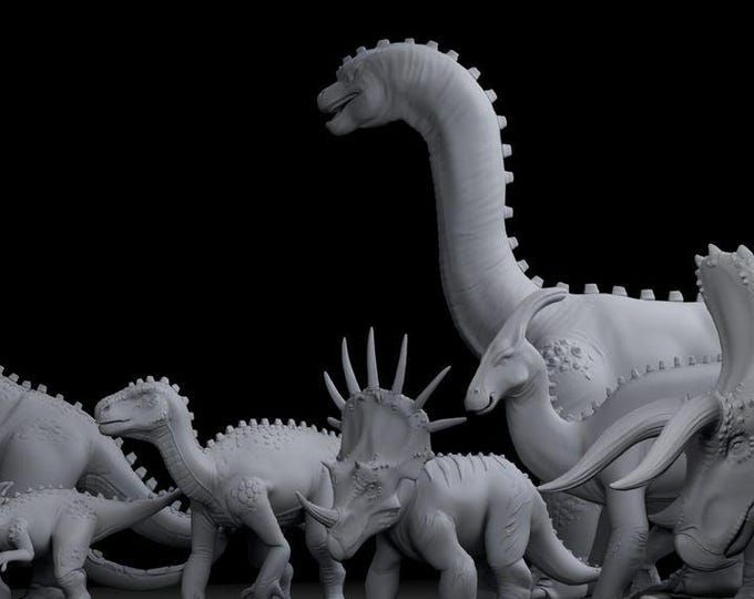 Dinosaurs 32mm/28mm  (DinoWorld) Fantasy Gaming RPG | Wargaming Gift | Tabletop Game Set | 3D Printed Dinosaurs