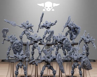 Astronet Blades 32 mm (StationForge) RPG-set | 3D-geprinte sciencefiction | Tafelspelset | Wargaming-cadeau | RPG-cadeaus | Sciencefiction-miniaturen