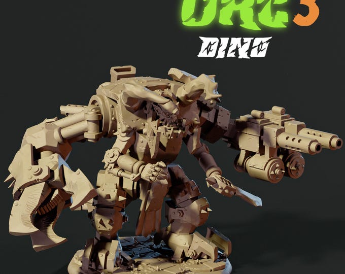 Orc Tharnk Warboss 32mm/28mm (DinoWorld) Dinosaur Miniatures | RPG Set | Scifi 3D Print | Wargaming Gift | Tabletop Game Set