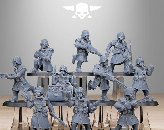 GrimGuard Militants 32mm/28mm (StationForge) RPG Set | 3D Print Scifi | Tabletop Game Set | Wargaming Gift | RPG Gifts  | Sci-Fi Miniatures