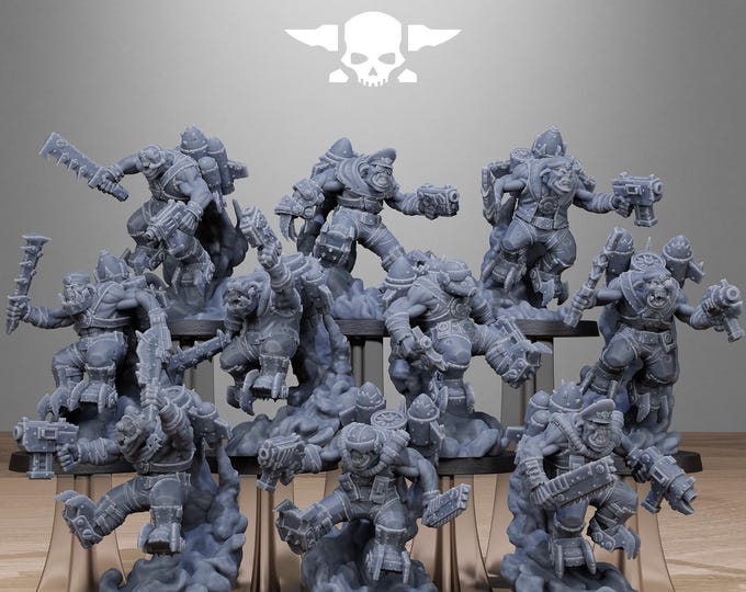 Orkaz Flyers 32mm/28mm (StationForge) RPG Set | 3D Print Scifi | Tabletop Game Set | Wargaming Gift | RPG Gifts | Sci-Fi Miniatures