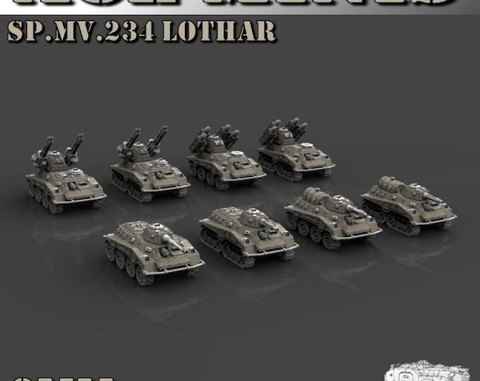 SP.MV.234 LOTHAR apc afv spm mrl 8mm/6mm Mini Kit (ACEMinis) Tabletop Tank | rpg Set | Scifi Wargaming | Gift for Wargamers