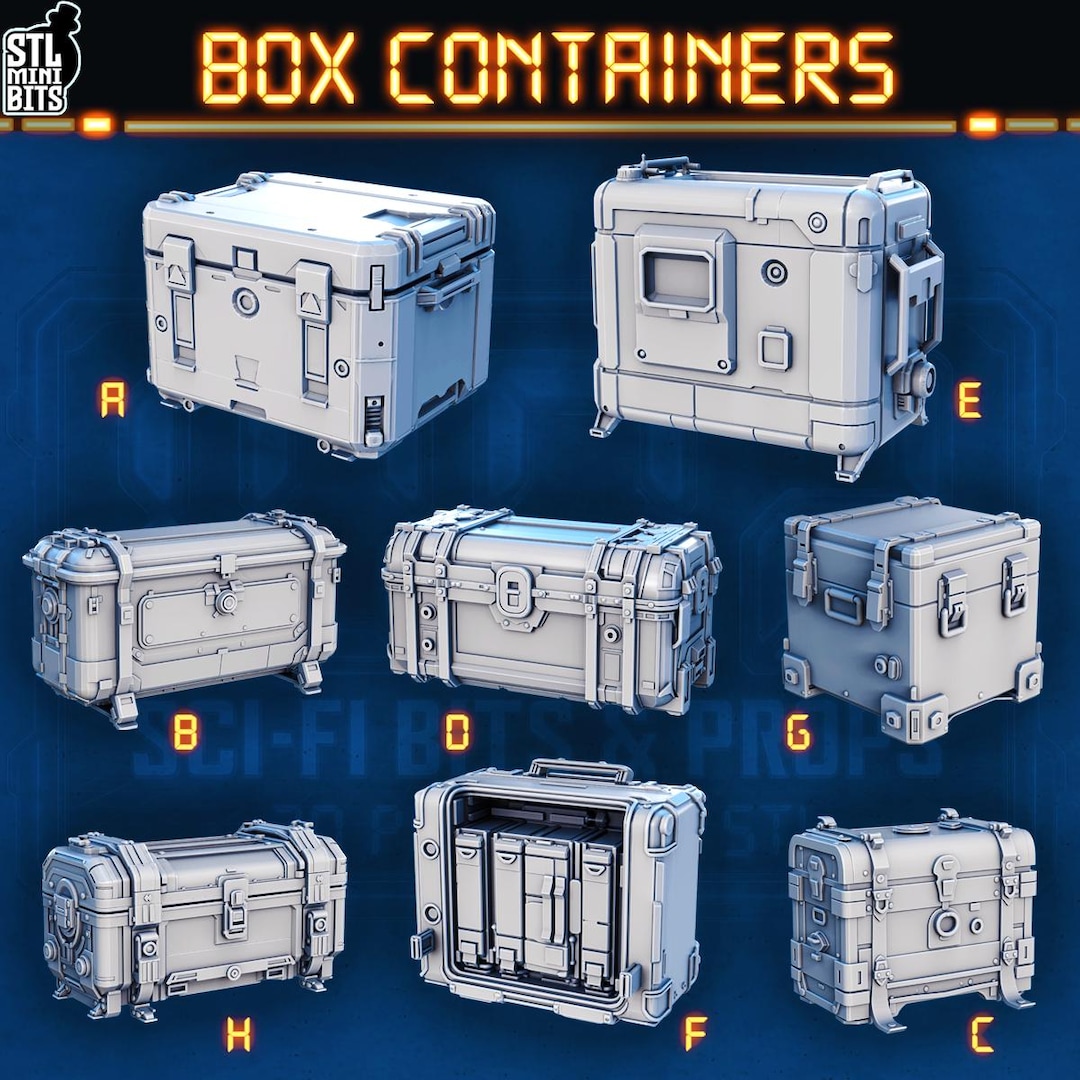 Star Container Rpg Box Containers 32mm (stlminibits) Cyberpunk | Sci-fi Props | Scenery ...
