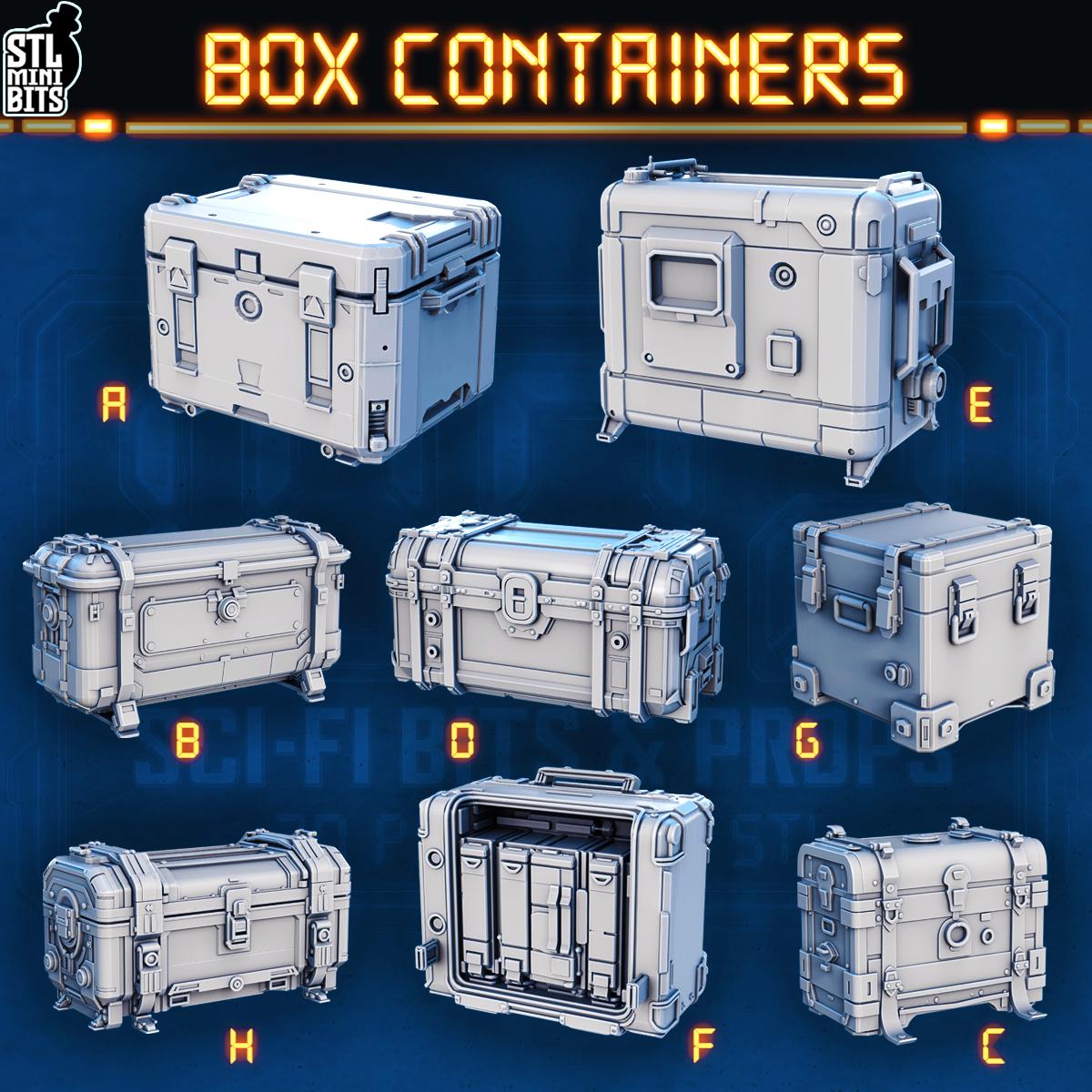 Rpg Container Box Containers 32mm (stlminibits) Cyberpunk | Sci-fi Props | Scenery ...