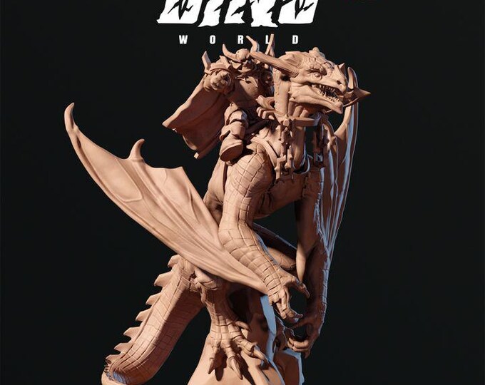 Orc Rider Dragon Mount 32mm/28mm (DinoWorld) DnD 5E Gift | RPG Set | Fantasy Gaming RPG | Wargaming Gift | Tabletop Game Set