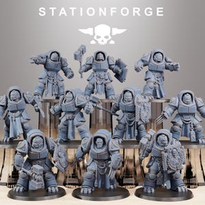 Socratis Vanguard Melee Einheit 32 mm (StationForge) Grimdark Harzer Space Soldat Miniaturen für Tabletop oder Display / Wargaming / SciFi