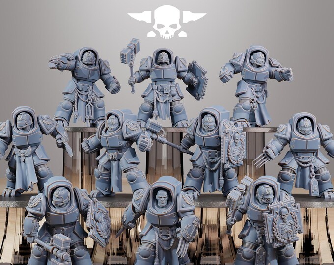 Socratis Vanguard Melee Unit 32mm/28mm (StationForge) RPG Set | 3D Print Scifi | Tabletop Game Set | Wargaming Gift | RPG Gifts