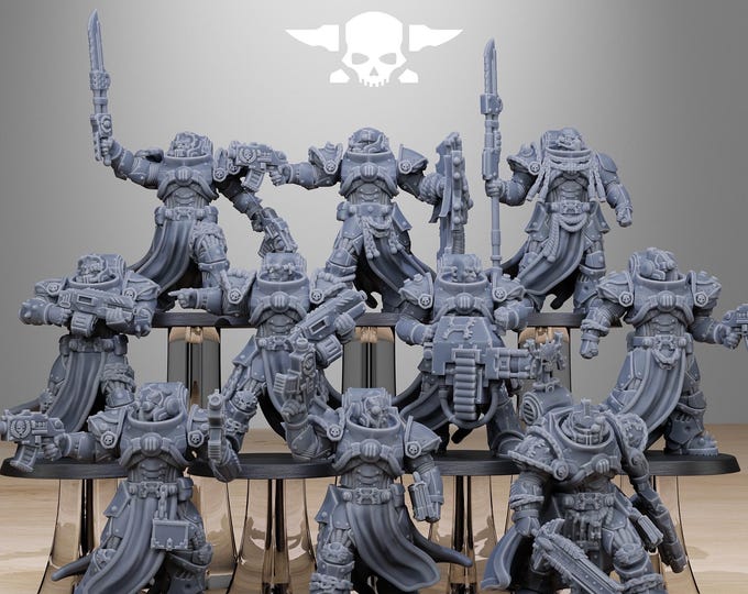 Socratis Militants 32mm/28mm (StationForge) RPG Set | 3D Print Scifi | Tabletop Game Set | Wargaming Gift | RPG Gifts | Sci-Fi Miniatures