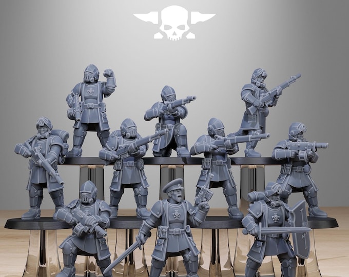 RoyalGuard Patrol 32mm/28mm (StationForge) RPG Set | 3D Print Scifi | Tabletop Game Set | Wargaming Gift | RPG Gifts | Sci-Fi Miniatures