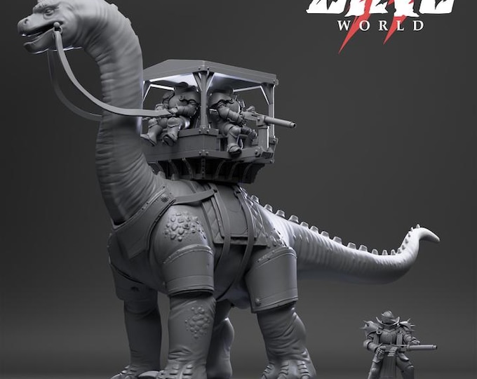 Camarasaurus Towe Control 32mm/28mm (DinoWorld) Dinosaur Miniatures | RPG Set | Scifi 3D Print | Wargaming Gift | Tabletop Game Set