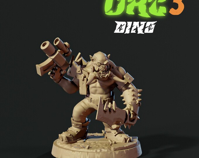 Orc Pistol/Melee 32mm/28mm (DinoWorld) Dinosaur Miniatures | RPG Set | Scifi 3D Print | Wargaming Gift | Tabletop Game Set
