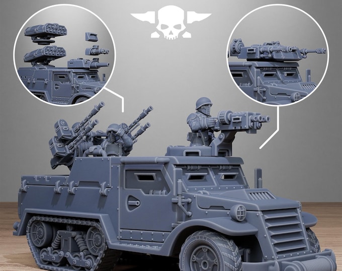 FreeGuard Halftrack 32mm/28mm (StationForge) RPG Set | 3D Print Scifi | Tabletop Game Set | Wargaming Gift | RPG Gifts | Sci-Fi Miniatures
