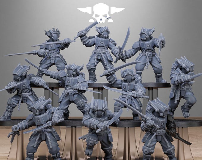 Tarion Melee Infantry 32mm/28mm (StationForge) RPG Set | 3D Print Scifi | Tabletop Game Set | Wargaming Gift | RPG Gifts | Sci-Fi Miniatures
