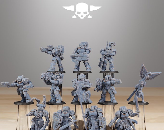 Socratis Reinforcers 32mm/28mm (StationForge) RPG Set | 3D Print Scifi | Tabletop Game Set | Wargaming Gift | RPG Gifts | Sci-Fi Miniatures