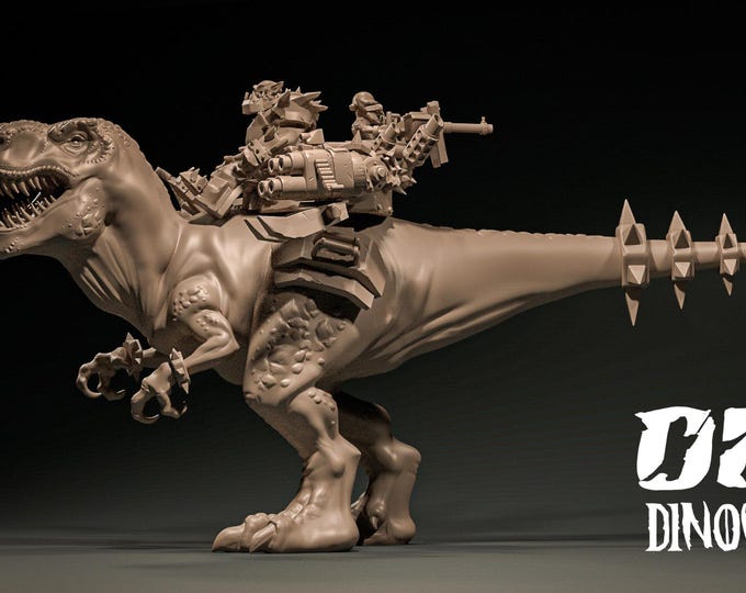 Orc T-Rex 32mm/28mm (DinoWorld) Dinosaur Miniatures | RPG Set | Scifi 3D Print | Wargaming Gift | Tabletop Game Set