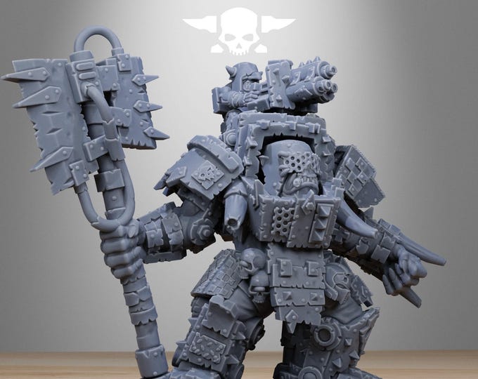 Orkaz commander 32mm/28mm (stationforge) RPG Set | 3D Print Scifi | Tabletop Game Set | Wargaming Gift | RPG Gifts | Sci-Fi Miniatures