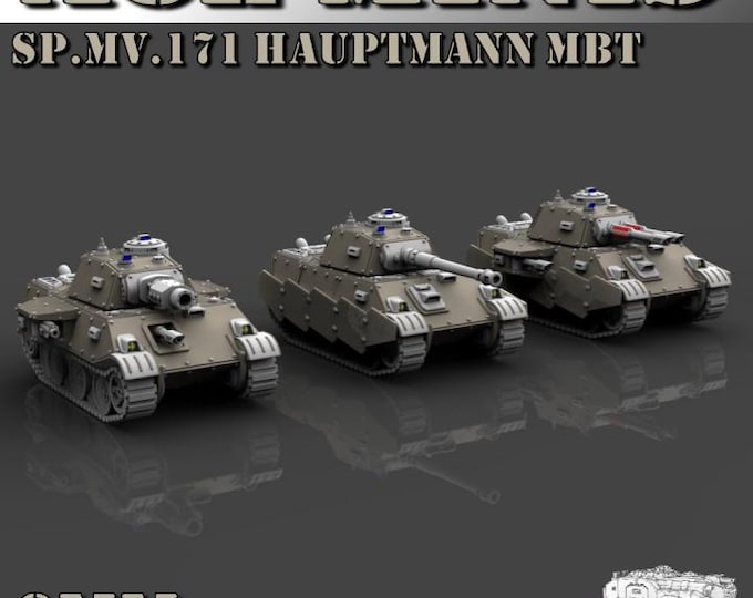 SP.MV.171 Hauptmann MBT Tank Kit 8mm/6mm(ACEMinis) Tabletop Tank | rpg Set | Scifi Wargaming | Gift for Wargamers | Miniature 3D Prints