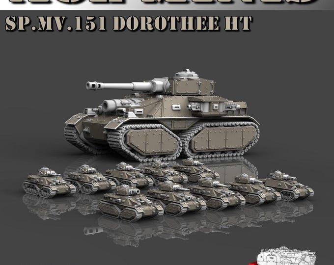 SP.MV.151 Dorothee Heavy Tank 8mm/6mm Mini Kit (ACEMinis) Tabletop Tank | rpg Set | Scifi Wargaming | Gift for Wargamers