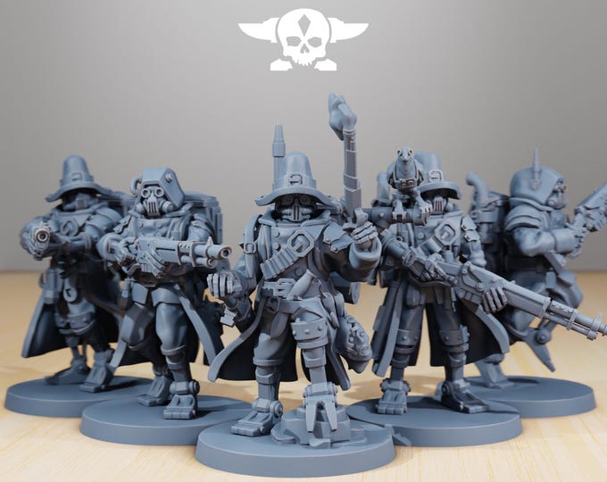 Scavenger Bounty Hunters 32mm/28mm (StationForge) RPG Set | 3D Print Scifi | Tabletop Game Set | Wargaming Gift | RPG Gifts