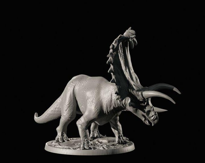 Pentaceratops 32mm/28mm (DinoWorld) Fantasy Gaming RPG | Wargaming Gift | Tabletop Game Set | 3D Printed Dinosaurs