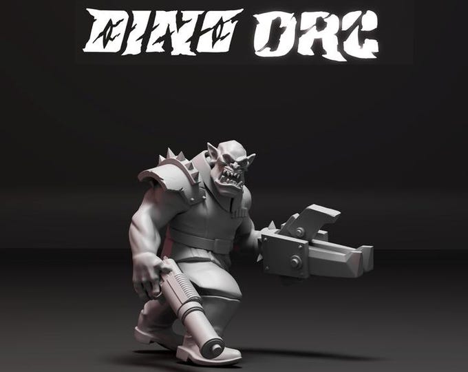 Orc Claw Blaster 32mm/28mm (DinoWorld) Dinosaur Miniatures | RPG Set | Scifi 3D Print | Wargaming Gift | Tabletop Game Set