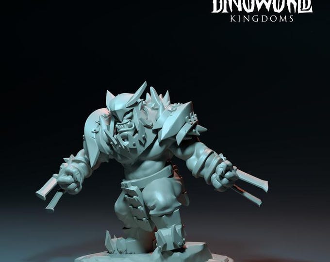 Orc X 32mm/28mm (DinoWorld) Dinosaur Miniatures | RPG Set | Scifi 3D Print | Wargaming Gift | Tabletop Game Set