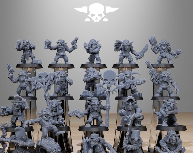 Gobs Infantry Reborn 32mm/28mm (StationForge) RPG Set | 3D Print Scifi | Tabletop Game Set | Wargaming Gift | RPG Gifts | Sci-Fi Miniatures