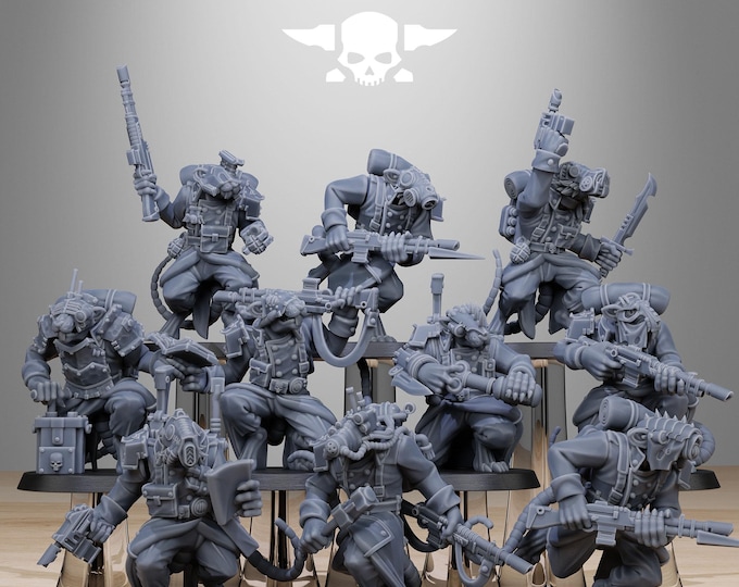 GrimGuard Raticus 32mm/28mm (StationForge) RPG Set | 3D Print Scifi | Tabletop Game Set | Wargaming Gift | RPG Gifts  | Sci-Fi Miniatures