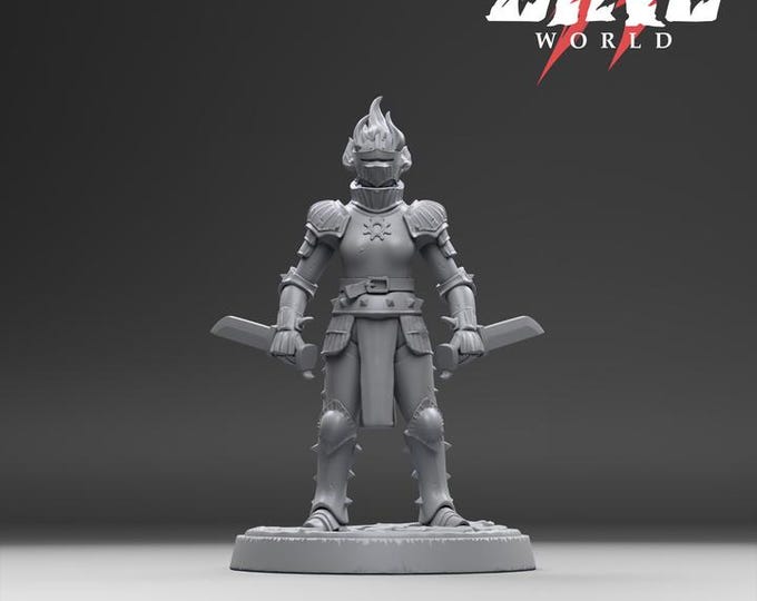 Solaris Knight Flamehead 32mm/28mm (DinoWorld) DnD 5E Gift | RPG Set | Fantasy Gaming RPG | Wargaming Gift | Tabletop Game Set