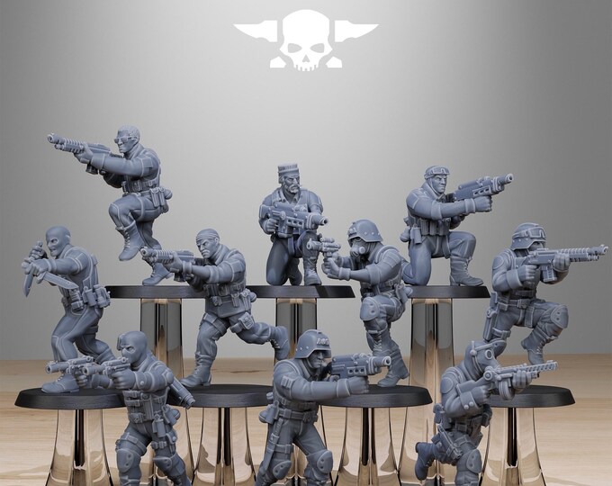 GrimGuard Counter Terrorists 32mm/28mm (StationForge) RPG Set | 3D Print Scifi | Tabletop Game Set | Wargaming Gift | RPG Gifts