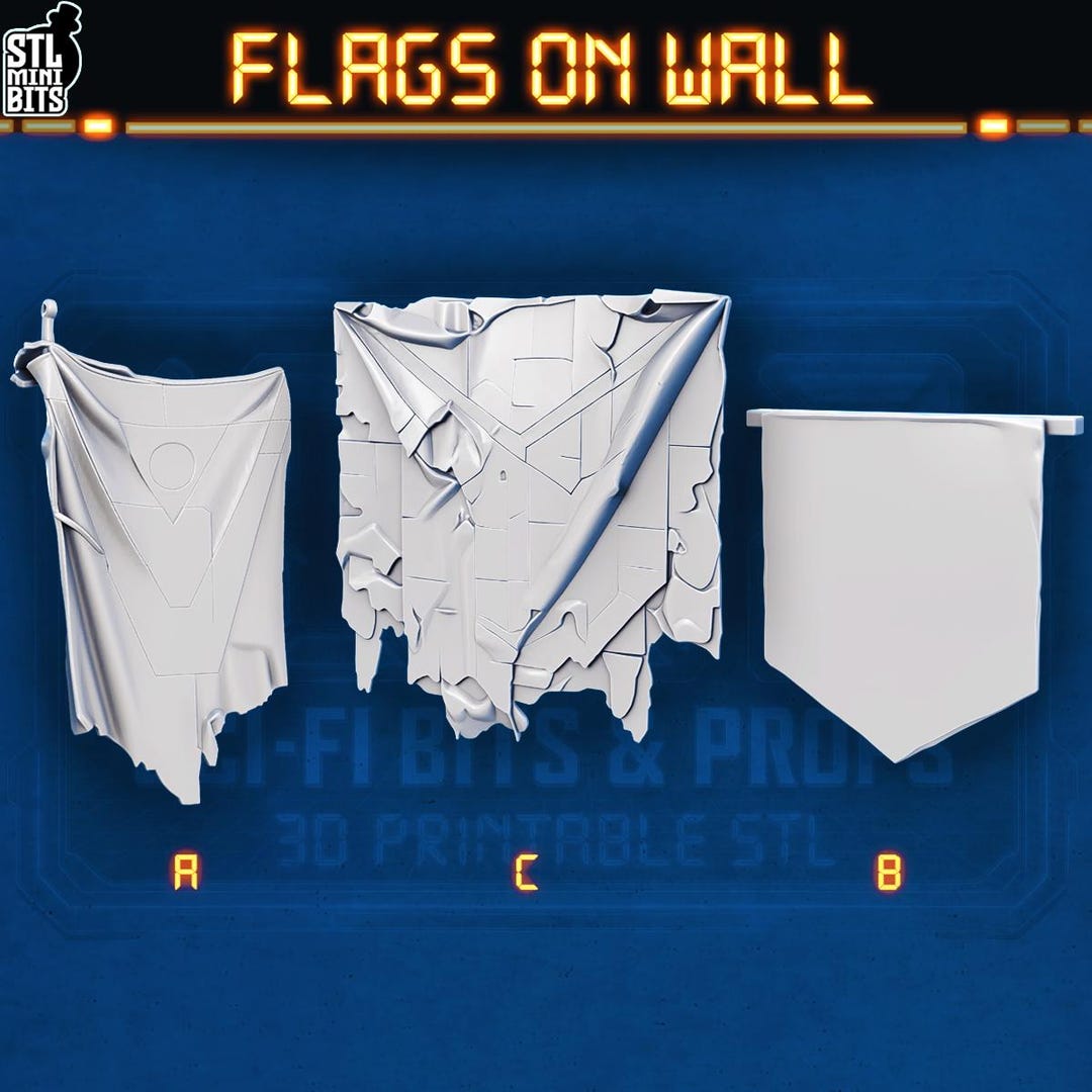 Rpg Inn Flag Flags on Walls 32mm (stlminibits) Cyberpunk | Sci-fi Props | Scenery ...