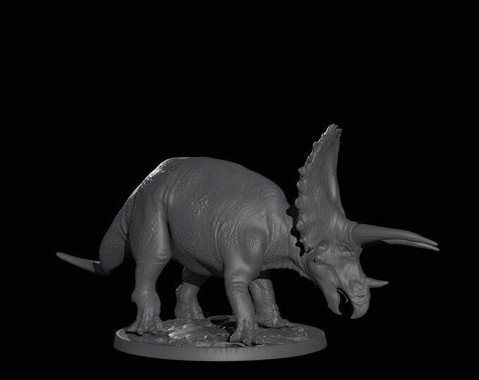 Torosaurus 32mm/28mm (DinoWorld) Fantasy Gaming RPG | Wargaming Gift | Tabletop Game Set | 3D Printed Dinosaurs