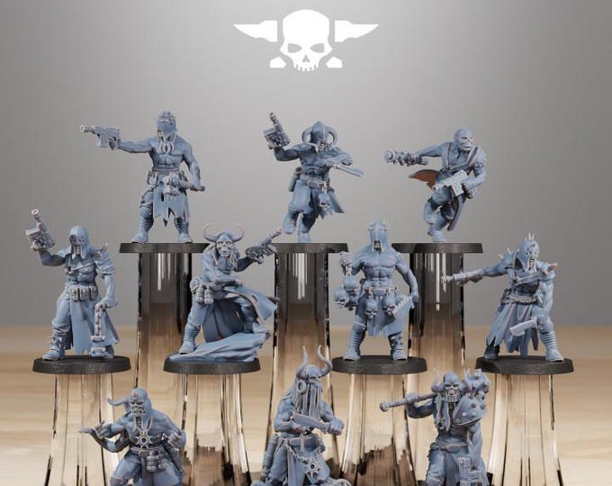 Corrupted Guard Sectarians 32mm/28mm (StationForge) RPG Set | 3D Print Scifi | Tabletop Game Set | Wargaming Gift | RPG Gifts