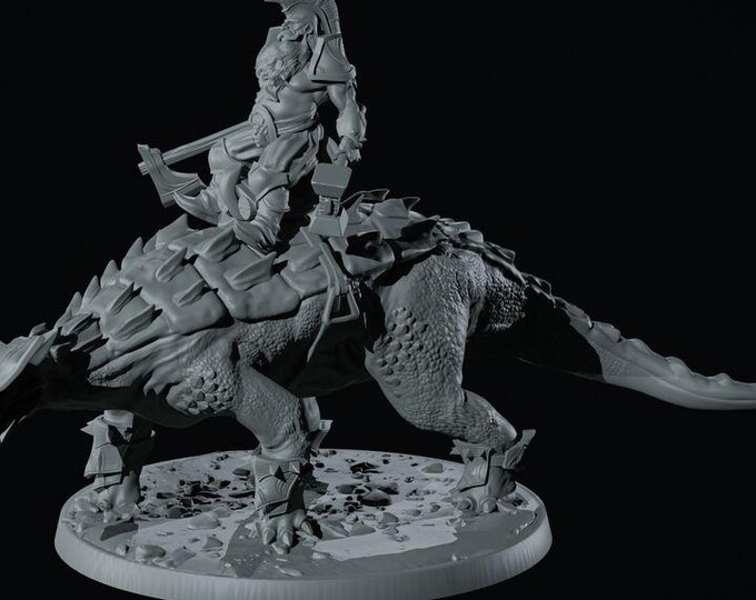 Caderpelta Mount Dwarft Axe 32mm/28mm (DinoWorld) DnD 5E Gift | RPG Set | Fantasy Gaming RPG | Wargaming Gift | Tabletop Game Set