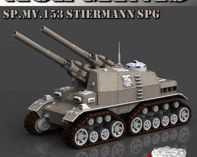 SP.MV.153 Stiermann SPG Tank Kit 32mm/28mm (ACEMinis) Tabletop Tank | rpg Set | Scifi Wargaming | Gift for Wargamers