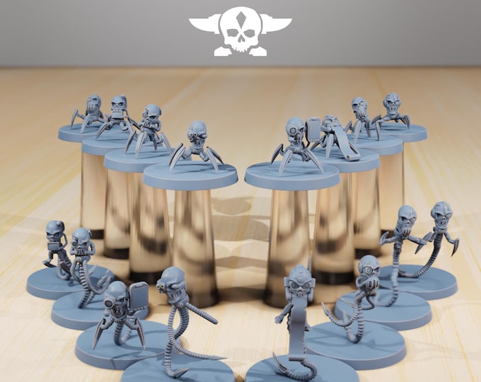 Scavenger Servonators 32mm/28mm (StationForge) RPG Set | 3D Print Scifi | Tabletop Game Set | Wargaming Gift | RPG Gifts | Sci-Fi Miniatures