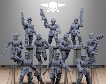 FreeGuard Sisters 32 mm (StationForge) Rollenspielset | 3D-Druck-Sci-Fi | Tabletop-Spielset | Geschenk für Tabletop-Spieler | Rollenspielgeschenke | Sci-Fi-Miniaturen