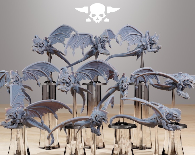Xenarid Flyers 32mm/28mm (StationForge) RPG Set | 3D Print Scifi | Tabletop Game Set | Wargaming Gift | RPG Gifts | Sci-Fi Miniatures