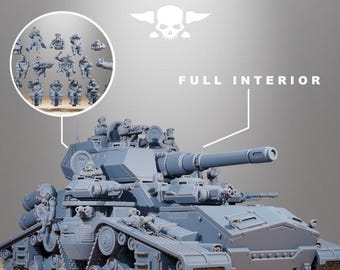 GrimGuard Monolith Tank 32 mm (StationForge) RPG-set | 3D-geprinte sciencefiction | Tafelspelset | Wargaming-cadeau | RPG-cadeaus