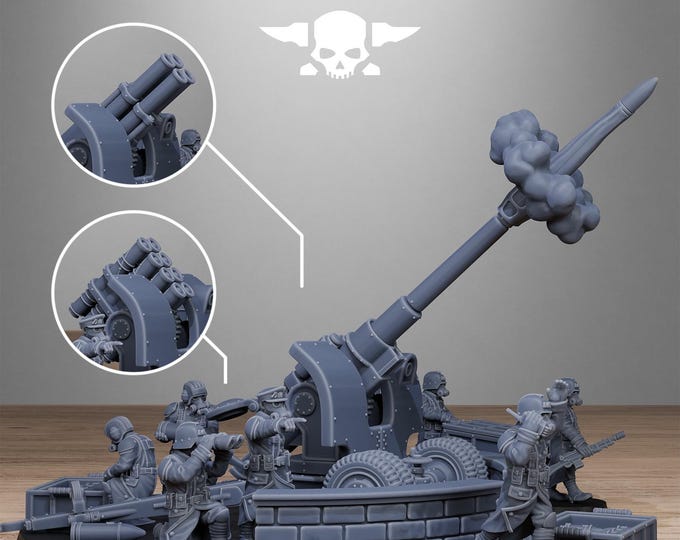 GrimGuard Light Artillery 2.0 32mm/28mm (StationForge) RPG Set | 3D Print Scifi | Tabletop Game Set | Wargaming Gift | RPG Gifts