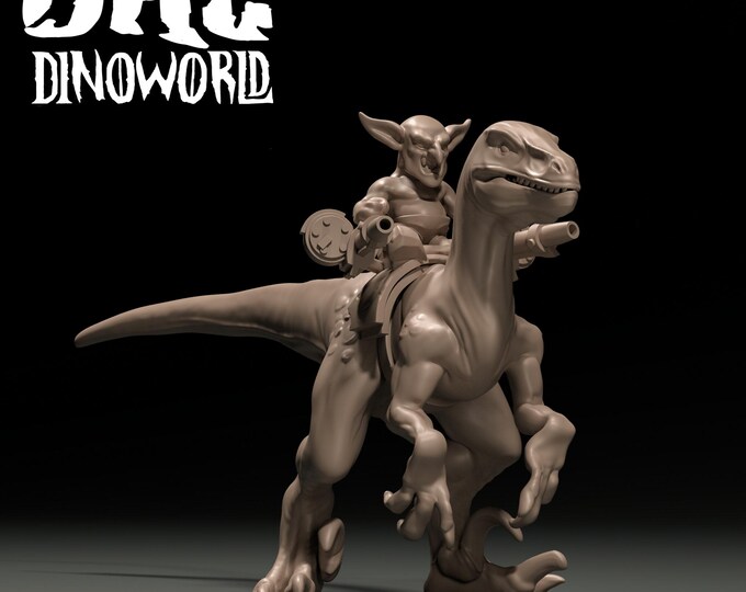 Orc Raptor 32mm/28mm (DinoWorld) Dinosaur Miniatures | RPG Set | Scifi 3D Print | Wargaming Gift | Tabletop Game Set