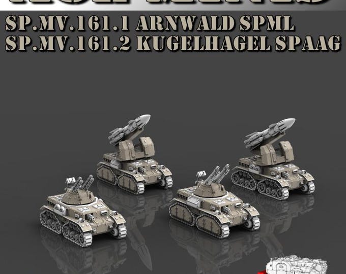 SP.mv.161.1 & SP.MV.161.2 Kit 8mm/6mm (ACEMinis) Tabletop Tank | rpg Set | Scifi Wargaming | Gift for Wargamers | Miniature 3D Prints