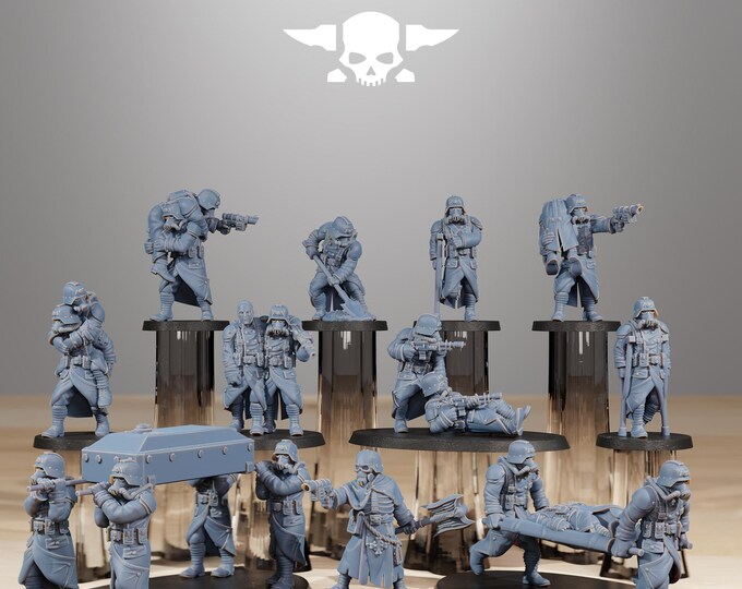GrimGuard Casualties 32mm/28mm (StationForge) RPG Set | 3D Print Scifi | Tabletop Game Set | Wargaming Gift | RPG Gifts  | Sci-Fi Miniatures
