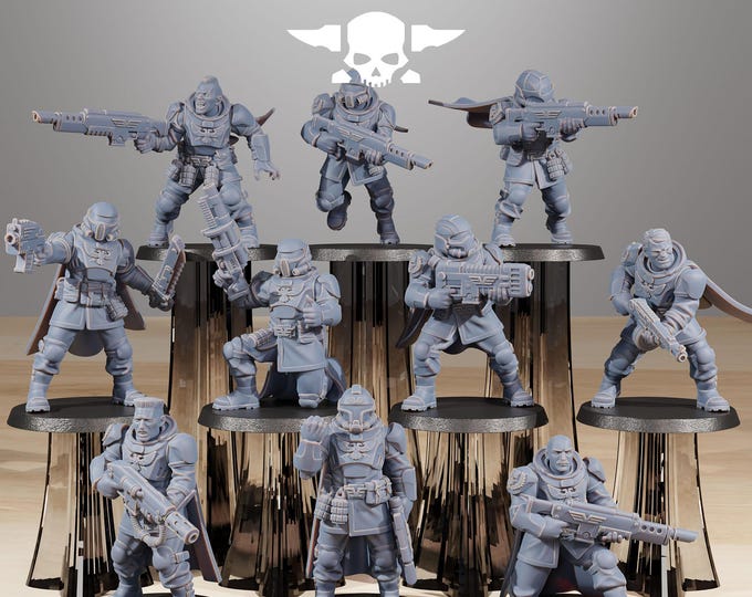 Vaskar Freedom Fighters 32mm/28mm (StationForge) RPG Set | 3D Print Scifi | Tabletop Game Set | Wargaming Gift | RPG Gifts